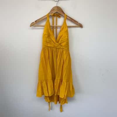 Indikah Yellow Halter Neck Mini Dress  Size 10 
