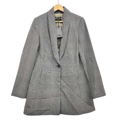 Cue Grey Plaid Blazer Jacket Size 10