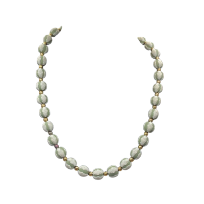  Womens Necklace Gold / Green Wedgwood jasper ware beads