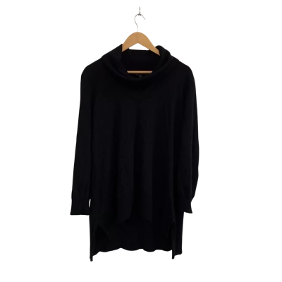 Maggie T Womens Merino Wool Size XXS Roll Neck Jumper Black  