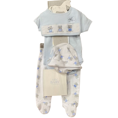 BNWT Rock A Bye Baby Boutique Kids Size 0-3m Blue/White Onesie Set 