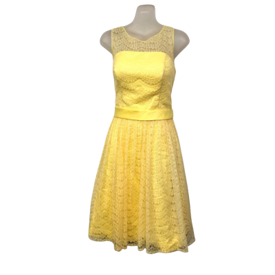 ' For Her And For Him' Womens  Size 14 Midi Dress / Sleeveless Dress  Yellow 