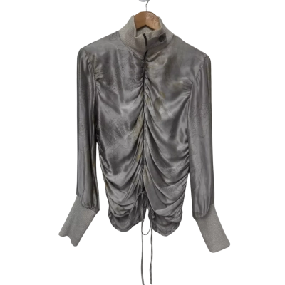 Melt London Silk Jacket With Drawstring Front Size 12 Champagne Gold Mix