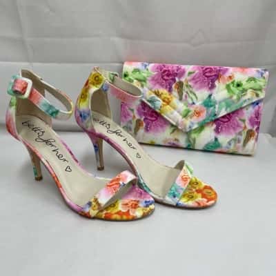 Betts Shoes 10 & handbag Blue / Floral / Orange / Pink  / Yellow 