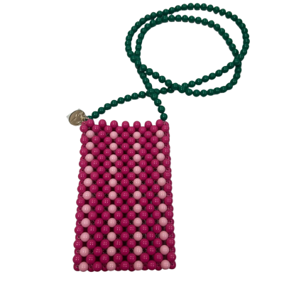 LaCoqueFrancaise Womens Beaded Phone Bag Pink/Green