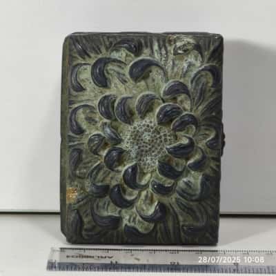 Vintage Japanese Embossed Metal Tin Trinkets Box As Is 