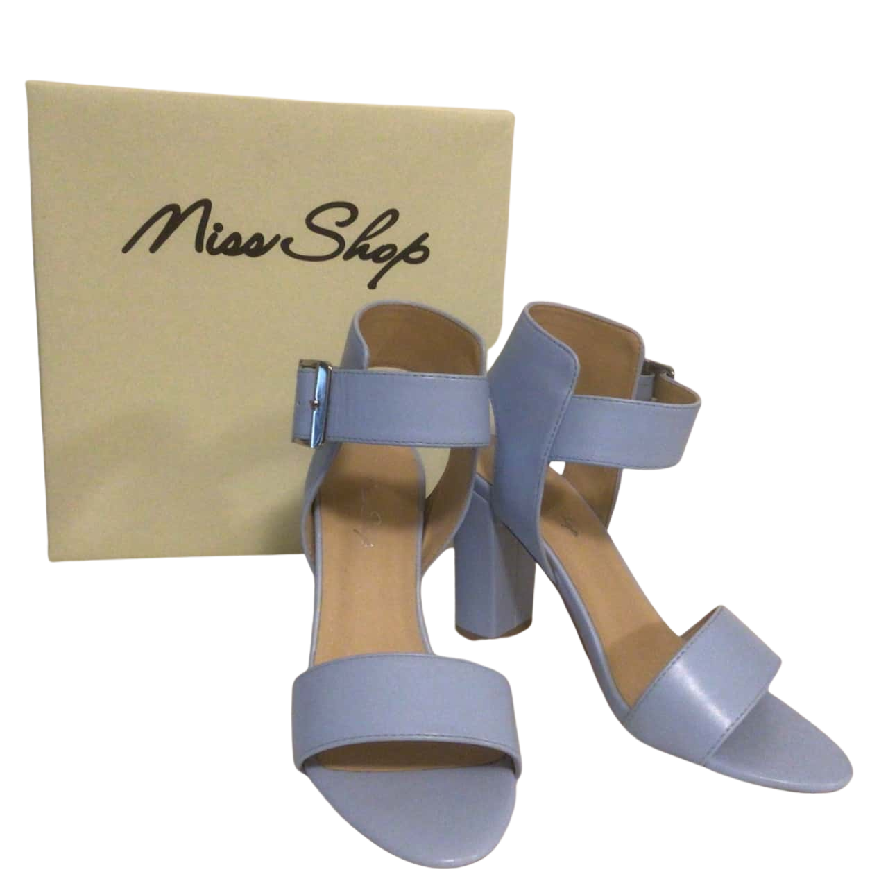 Miss Shop Womens Strappy Heels Size 7 Baby Blue (s)