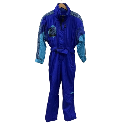 Kaelin Womens Size L/M 80s Style Ski Suit/Jumpsuit Blue 