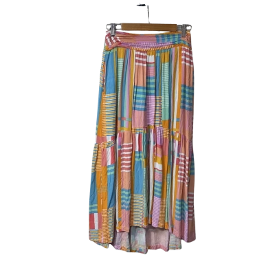 Label of Love Womens Size L Multicoloured Pattern Tiered Midi Skirt 