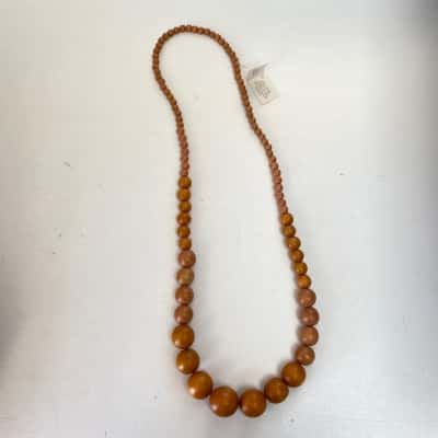Cool Coconut Renewable Wood And Coconut Shell Beaded Necklace 