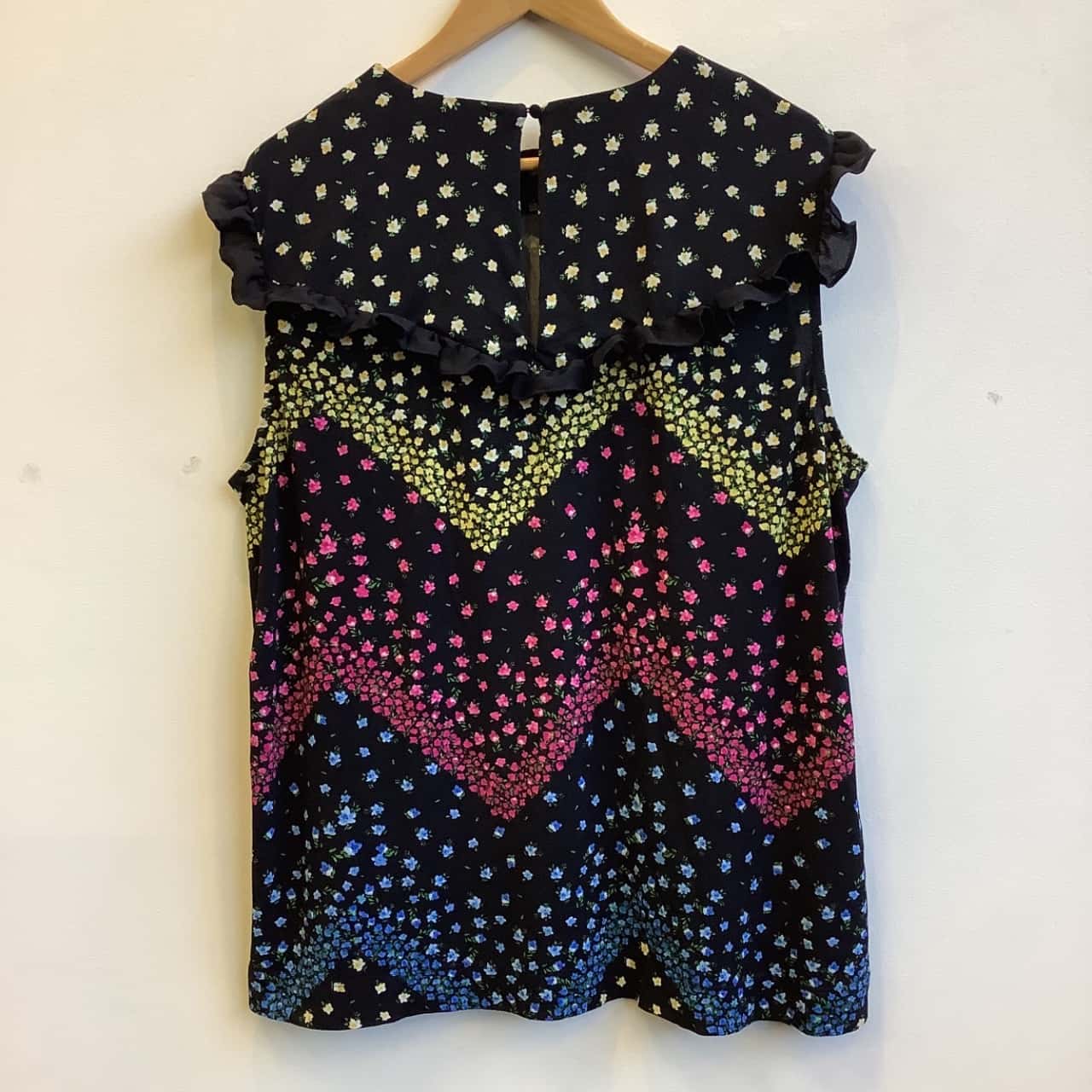 NEXT Womens Size UK 20 EU 48 Floral/Multicoloured Frill Sleeveless Top(s)