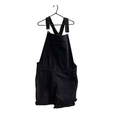 BNWT Boohooman Men's Size 3XL Plus Size Short Length Denim Dungaree Black  