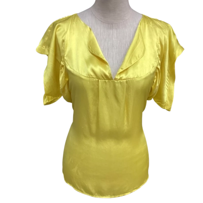 Gaellef-  Womens  Size M Yellow Silk Top