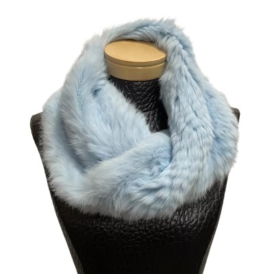  Arelle Amparo Blue Rabbit Fur Snood Scarf OS