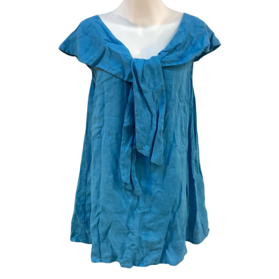Donna Donna Womens Size M / S Linen Sleeveless Top Blue BNWT