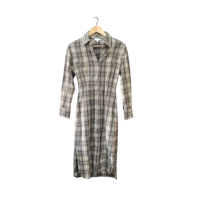 COS Size 34 Casual Dress Black/Checked/Green 