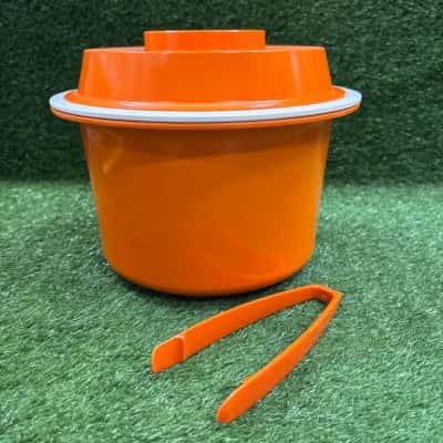 Vintage Bessemer Orange Therma ice bucket and food warmer