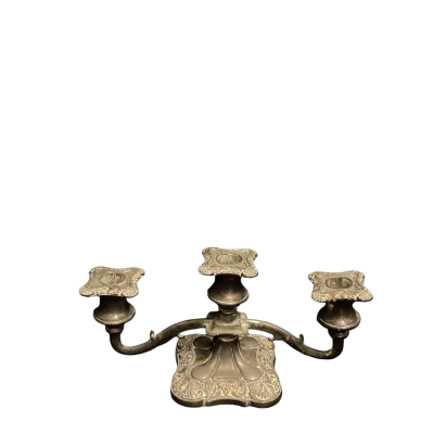 Silver Plated Gothic Three-Arm Candelabra