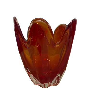 Red Iwatsu Glass Bowl 