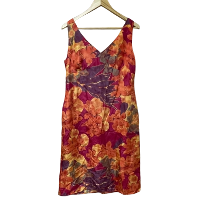 BNWT D.I.O. Petite Women’s size 12 SILK dress orange / pink / purple
