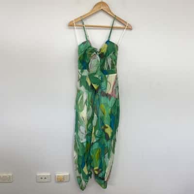 Whyte Valentyne Green Abstract Bailey Pantsuit  Size 6