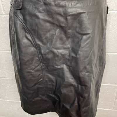 Tannery  Womens  Size 12 Leather Skirt Black  