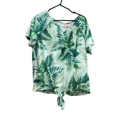 Millers Womens Size 16 Short Sleeve Mesh Tie Front Top