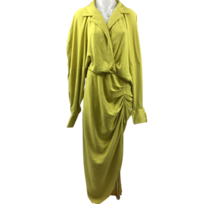 ASOS EDITION Textured Drape Midi Shirt Dress - Size 12UK