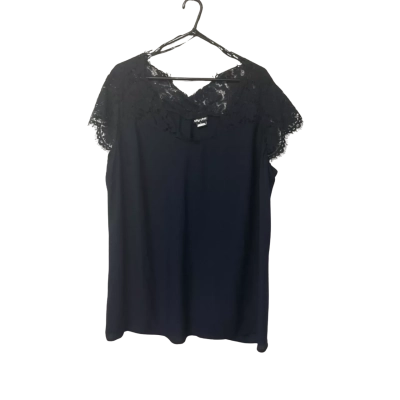 Womens City Chic Size L Short Sleeve Top Navy Blue 