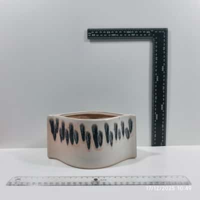 Earthy Pot Planter Pink Cream Black PreOwned 