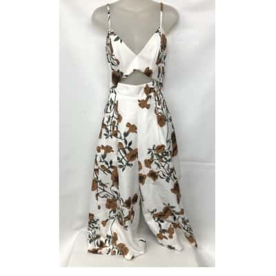 Sheike Womens  Size 10 Sleeveless Jumpsuit / Wide Leg Jumpsuit Pattern / White 