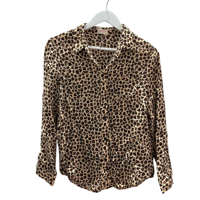 Gorman Women's Size 8 Long Sleeve Button Up Silk Blend Blouse Animal Print