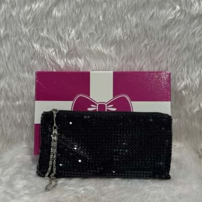  Womens Black  / Silver Ma Cher Glomesh clutch 