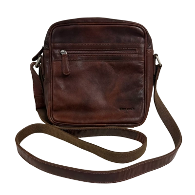 Pierre Cardin Brown Genuine Leather Crossbody/Shoulder Bag