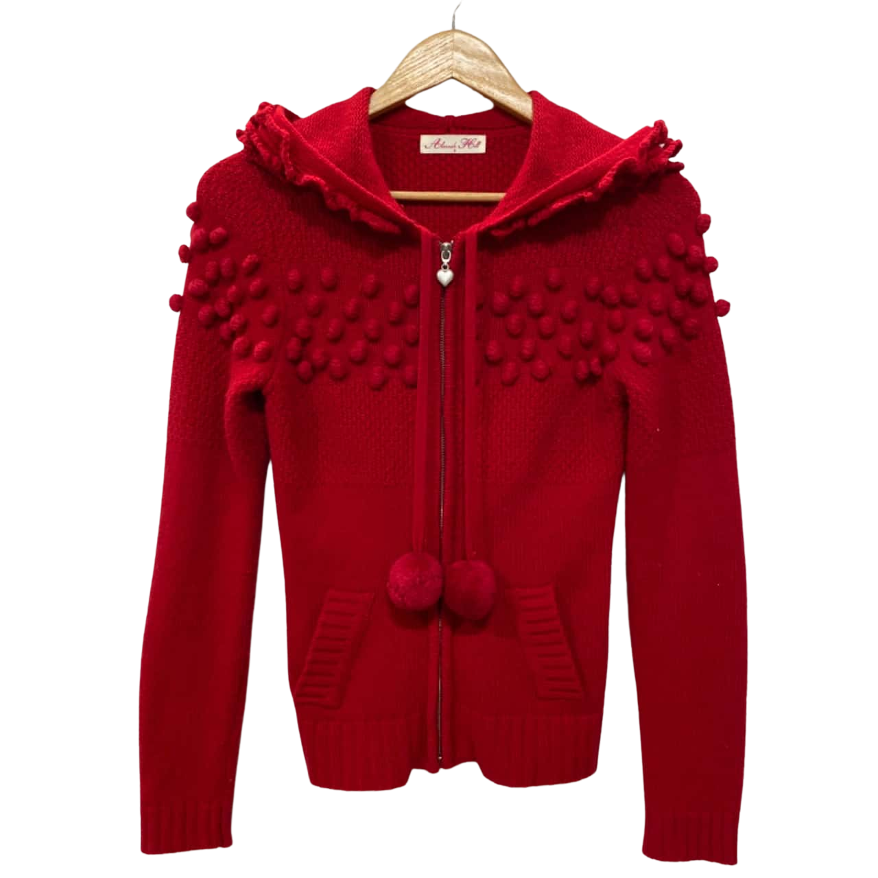 Alannah Hill Womens Size 8 Red ‘I’m Slipping Under’ Hooded Cardigan(s)