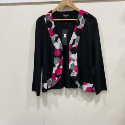 Threadz Womens  Size XL Open Jacket Black  / Pink  / White 