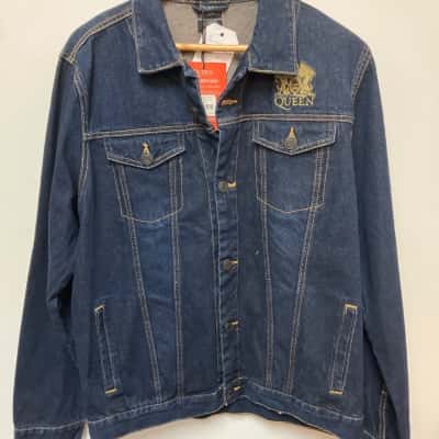 Queen Womens  Size L Denim Jacket Blue / Gold / Navy Blue 