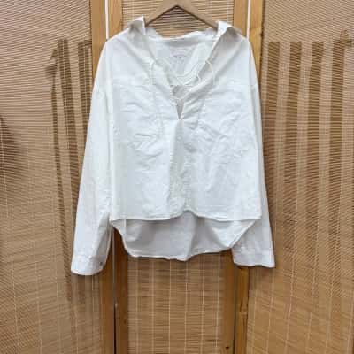 Mother Womens  Size M Long Sleeve Shirt White 