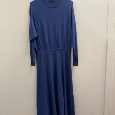 Basque Womens  Size 12 Long Sleeve Dress Blue 