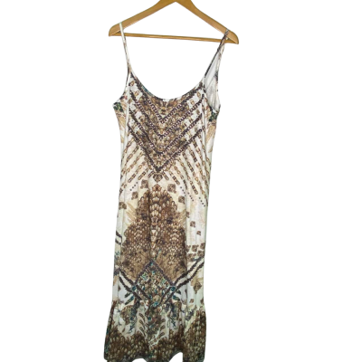  Womens  Size L Shoestring Strap Dress Multicoloured / Pattern 