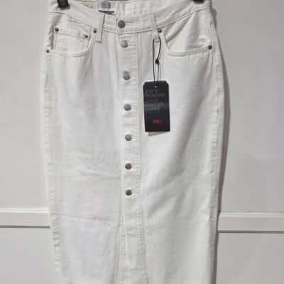 Levis Womens  Size 30 Denim Skirt Off White 