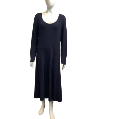 Brand New Jacqui-E Womens Curve  Size 24 Knitted Midi Dress Navy 