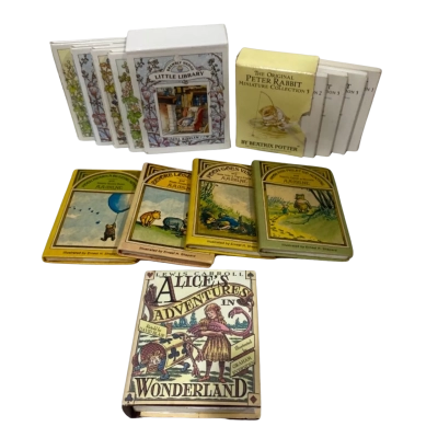  Miniature Books Set (Winnie The Pooh, Petter Rabbit, Alice In Wonderland, Brambly Hedge Little Library) 