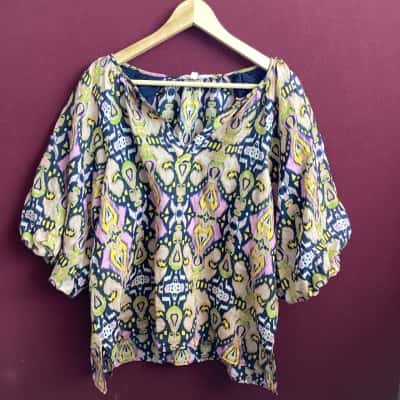 Loobies Story Womens  Size 14 Short Sleeve Shirt Multicoloured 