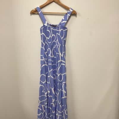 Mister Zimi Womens  Size 6 Maxi Dress Blue / White 