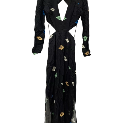 The Wolf Gang Womens  Size S Maxi Dress Black  / Pattern 