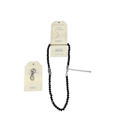 Liz Jordan Mix & Match Collection Black Necklace RRP$29.95 & Diamanté Faux Pearl Pendant RRP$19.95 - BNWT