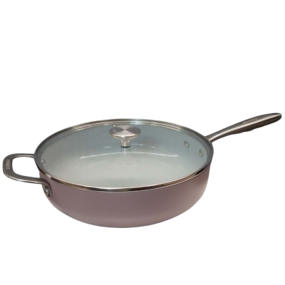 Crumble Cookware Non-stick Ceramic Deep Fry Pan (Pink)