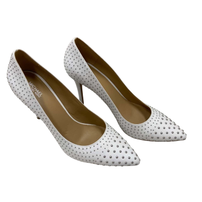 Michael Kors Women's White Studded Slip-On High Heels Size 11 