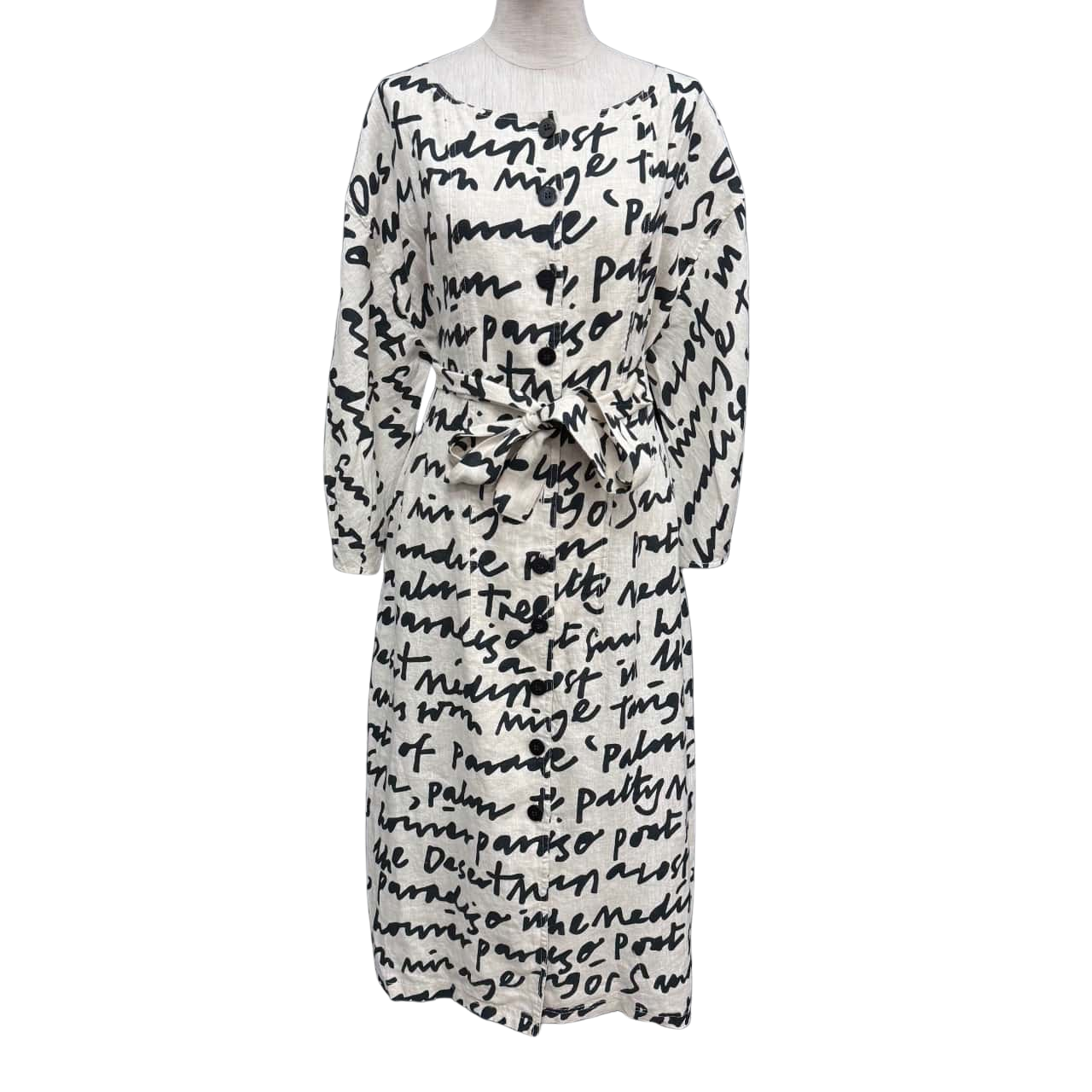 blue linen dress midi Mosaic Linen Midi Dress-Sky Blue L main image 0